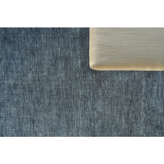 Exquisite Rugs Roche Handmade New Zealand Wool Dark Blue Rug-10'X14' For Sale In Los Angeles - Image 6 of 8