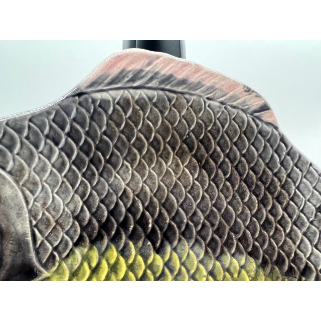 Yellow A English Majolica Fish Shaped Serving Dish, Circa 1880's For Sale - Image 8 of 12