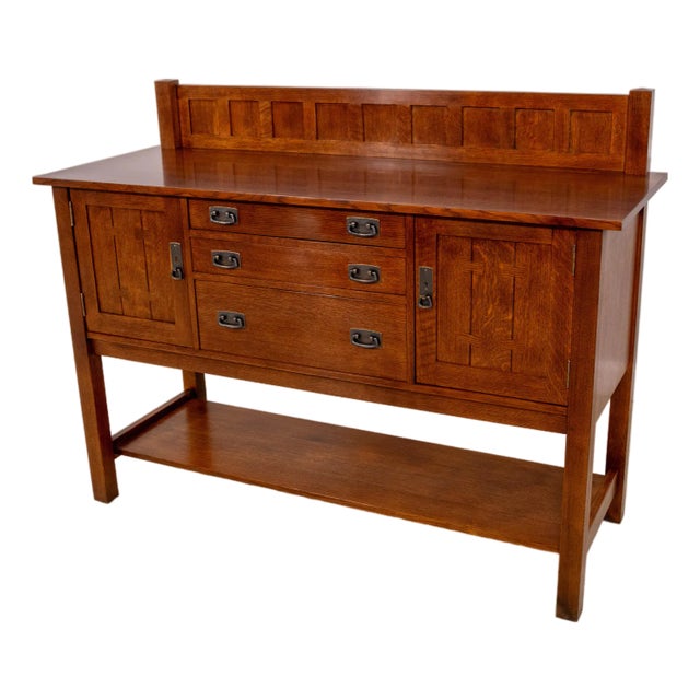 Stickley Mission Oak Two-Tier Server Sideboard Buffet For Sale