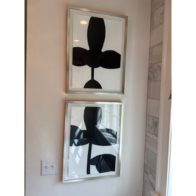 Abstract Set of 4 Black and White Prints For Sale - Image 3 of 7