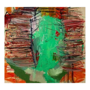 Contemporary Abstract Oil and Acrylic on Canvas Painting "Flank" by Karl Bielik