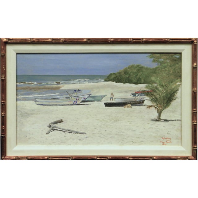 "Playa Pelada" Original C2010 Oil on Canvas by Freddy Cushing, Noted Newport, Ri Society Artist For Sale