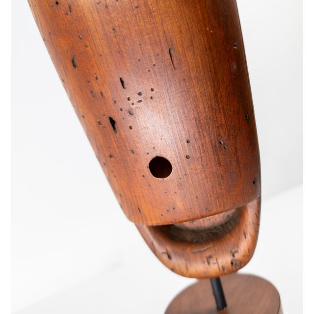 1980's Carved Wood Folk Art Owl After Smithsonian Museum Example, Signed For Sale - Image 10 of 13