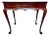 1940s Queen Anne Style Mahogany Tea Table With Double Pullout Trays For Sale