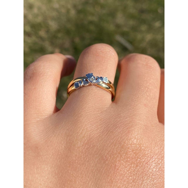 The Clifden: Irish Made Claddagh Ring with Natural Diamonds. This ring boasts a unique twisted split shank design, with...