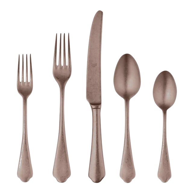 Mepra Dolce Vita 5-Piece Flatware Set, Pewter Bronze For Sale