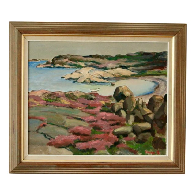 Hugo Olsson, Grundsund, Mid-20th Century, Oil on Canvas, Framed For Sale