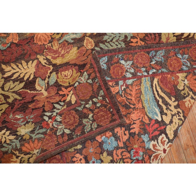 Contemporary Turkish Besserabian Floral Autumn Carpet For Sale - Image 4 of 6