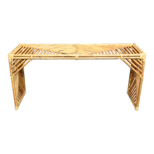 McGuire Attributed Mid Century Bamboo Console Table