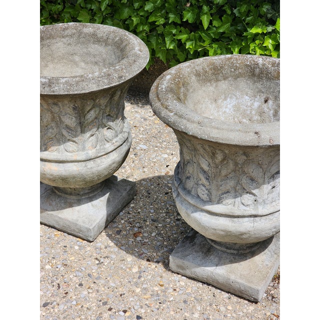 Mid 20th Century Concrete Cement Outdoor Planters - a Pair For Sale - Image 4 of 11