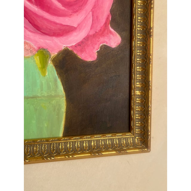 1970s Vintage Floral Still Life Vintage in Gold Frame For Sale - Image 5 of 13