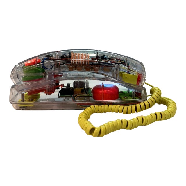 Vintage Conair Clear Phone of the Future Light-Up Y2k Telephone Pop Art For Sale