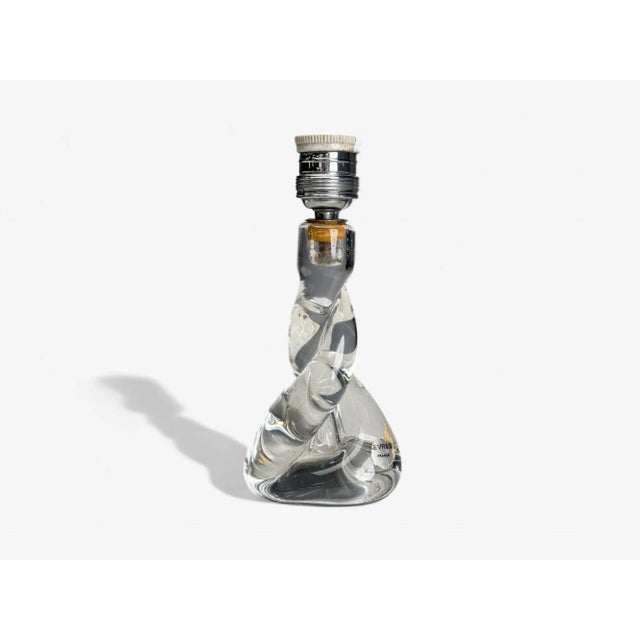 Pair of Sevres, French Modern, Glass, Brass, Small Table Lamps, France, 1960s For Sale - Image 4 of 10