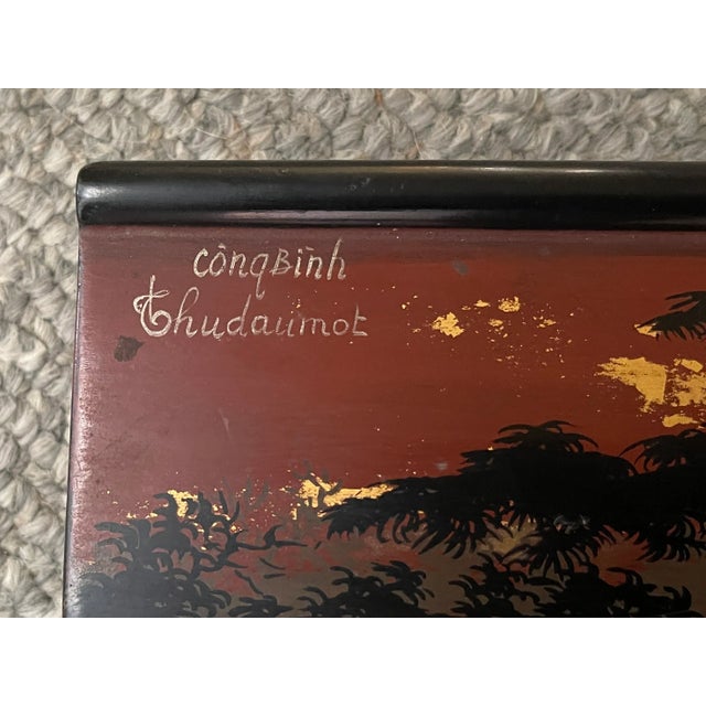 Vintage Lacquer Tray From Vietnam For Sale - Image 11 of 13