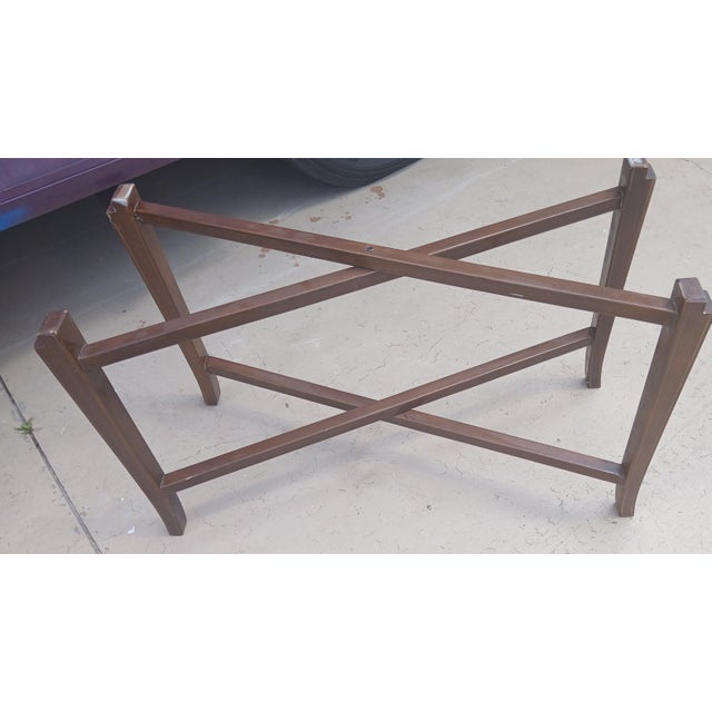 Wood Vintage Seagrass and Koa Wood Large Tray Table Butler Table Coffee Table For Sale - Image 7 of 10