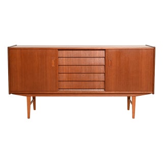Scandinavian Teak Sideboard with Tiled Drawers, 1960s For Sale