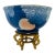 Vintage Japanese Ryusen Cobalt Blue Relief Porcelain Turnip Bowl For Sale