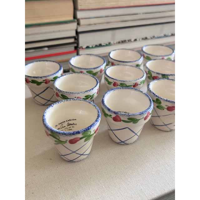 Flower Pot Ceramic Napkin Rings, Set of 11 For Sale - Image 4 of 12