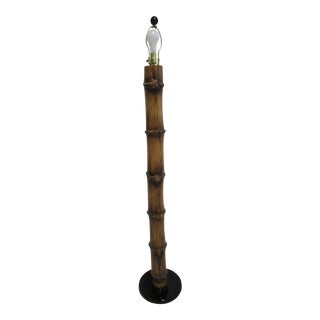 Vintage French Regency Bamboo Floor Pole Lamp Torchiere For Sale