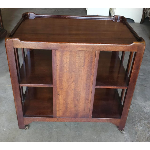Brown 20th Century Mahogany Rolling Side Cabinet For Sale - Image 8 of 8