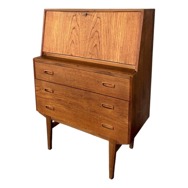 Mid-Century Modern Danish Compact Teak Writing Bureau, 1960s For Sale