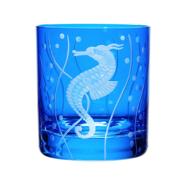 ARTEL Sea Life Double Old Fashioned Glasses, Azure - Set of 6 For Sale - Image 6 of 7