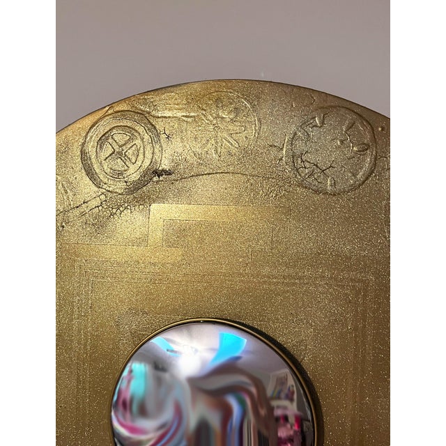 Golden Mandala With Mirror Eye For Sale - Image 4 of 9