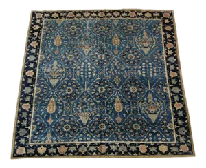 1990s Vintage Decorative Chinese Rug with Floral Design