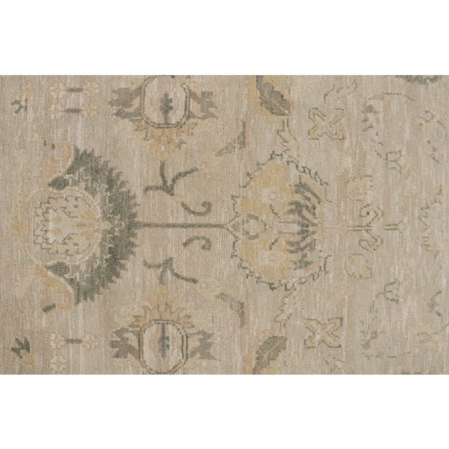 Rug & Kilim’s Oushak Style Rug With Beige, Gray and Gold Floral Patterns For Sale In New York - Image 6 of 8