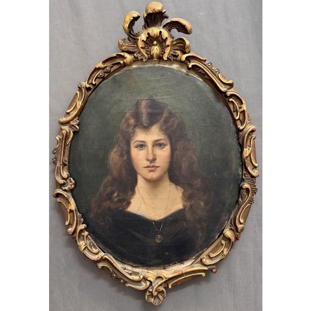 Pedro Sáenz Sáenz, Málaga Female Portrait, 1890s, Oil on Canvas, Framed For Sale - Image 8 of 8