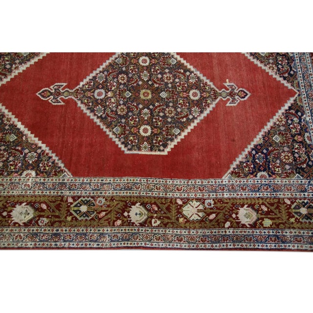 1960s Brown & Red Handwoven Wool Vintage Turkish Oushak Rug 4'5" X 6'5" For Sale - Image 5 of 8