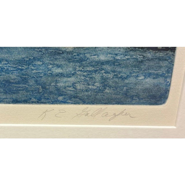 Paper Katherine E Gallagher 'lady Liberty Nyc' Statue & Twin Towers New York Aquatint For Sale - Image 7 of 12