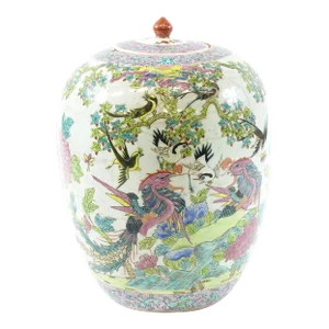 19th Century Antique Chinese Famille Rose Jar with Lid