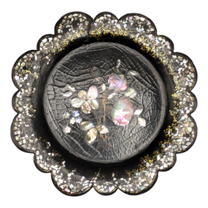 Antique English Papier Mache Tray Wine Coaster