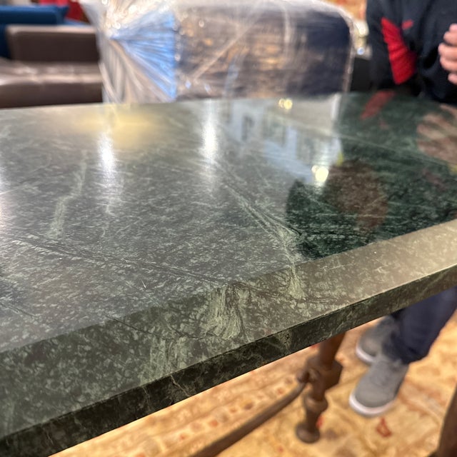 French Baroque Empress Green Marble Console Table For Sale - Image 11 of 12