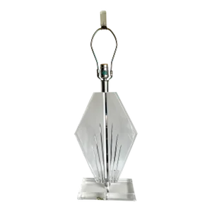 Modern Diamond Shaped Lucite Acrylic Table Lamp