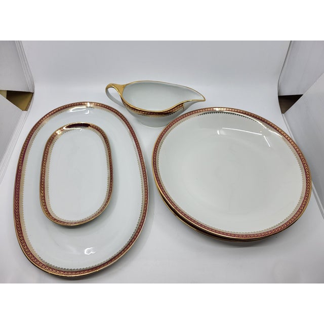 Sologne Porcelain Dinner Service with Fine Gold Decoration, France, Set of 38 For Sale - Image 10 of 13
