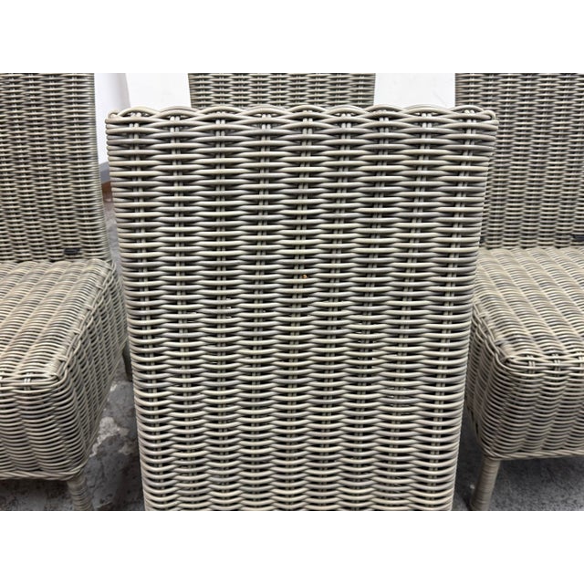 Wood Pottery Barn Huntington Outdoor Dining Chairs + Cushion Covers, Set of Four For Sale - Image 7 of 12