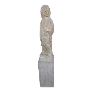 Mid 20th Century Monumental Hand-Carved Indian Chief Figure