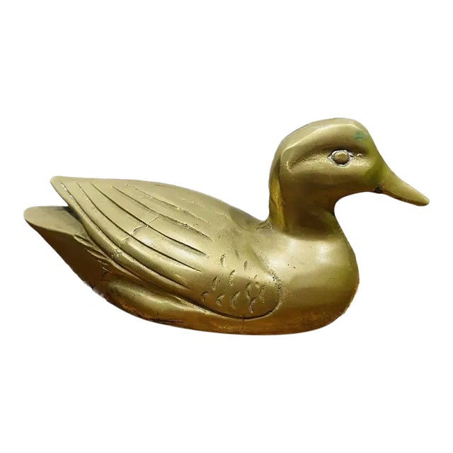 Mid Century Brass Duck For Sale