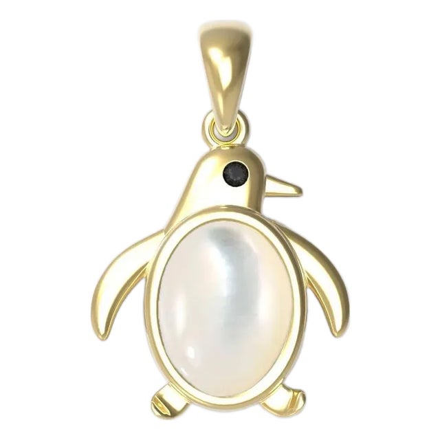Pinguin 14k Gold Pendant For Sale