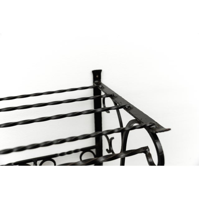 Large Geometric Hand-Forged Wrought Iron Wall Wardrobe, France, 1960s For Sale - Image 13 of 14