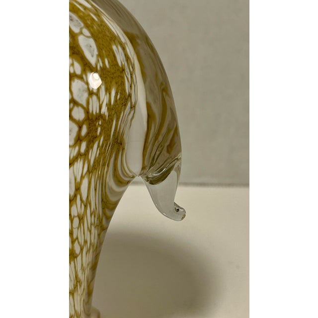 1970's Fm Konstglass of Ronneby Sweden Hand Blown Art Glass Polar Bear Figurine For Sale - Image 4 of 9