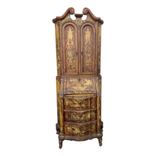 Antique Italian Venetian Hand Painted Secretary Desk For Sale