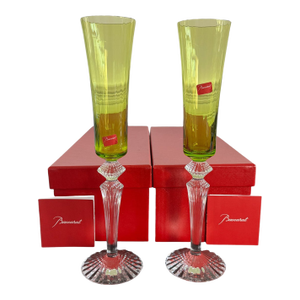 Set of 2 Baccarat Mille Nuits Flutissimo Champagne Crystal Flutes – Brand New in Box