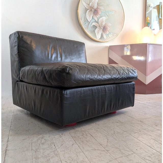 Mid-Century Leather Lounge Chair by De Pas Durbino & Lomazzi for Zanotta, Italy, 1970s For Sale - Image 17 of 17