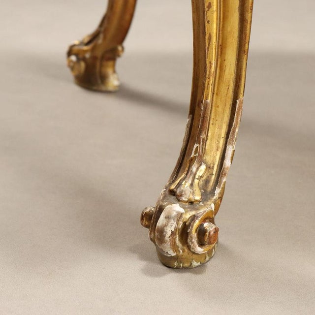 Small Antique Baroque Table with Alabaster Top For Sale - Image 5 of 11