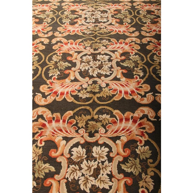 Rug & Kilim Rug & Kilim's Bessarabian Traditional Geometric Floral Green Pink and Black Wool Rug For Sale - Image 4 of 6