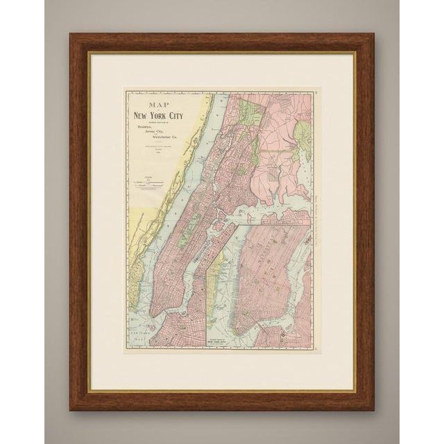 Dated 1899 in its own title panel, this antique map of New York City by Rand McNally of Chicago is titled in full "Map of...