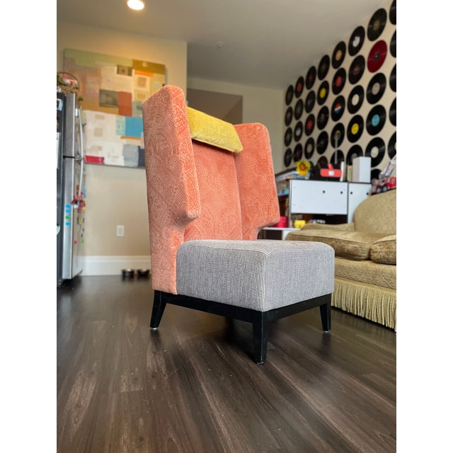 Modern Custom-Commissioned Set of Wingback Chairs (4) For Sale - Image 3 of 15